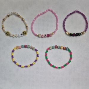 7in Colorful Beaded Bracelets Set